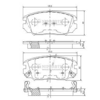 Комплект тормозных колодок, дисковый тормоз - NIPPARTS N3600543