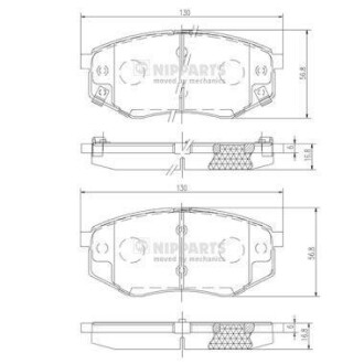 Комплект тормозных колодок, дисковый тормоз - NIPPARTS N3600545