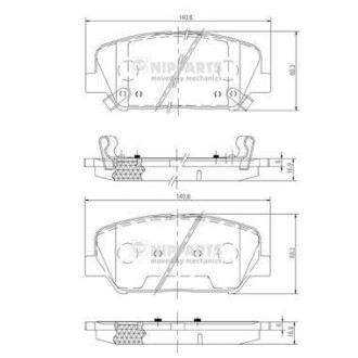 Комплект тормозных колодок, дисковый тормоз - NIPPARTS N3600547