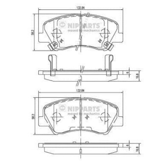 Комплект тормозных колодок, дисковый тормоз - NIPPARTS N3600550