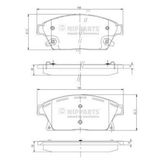 Комплект тормозных колодок, дисковый тормоз - NIPPARTS N3600915