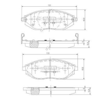 Комплект тормозных колодок, дисковый тормоз - NIPPARTS N3600916