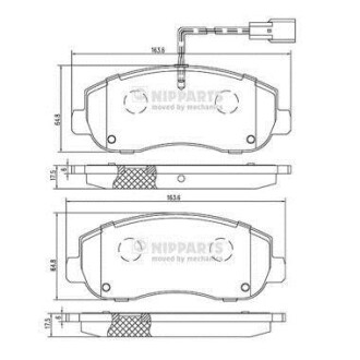 Комплект тормозных колодок, дисковый тормоз - NIPPARTS N3601105