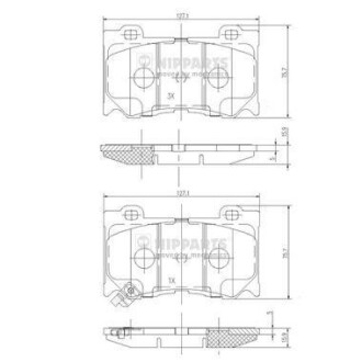 Колодки гальмівні дискові - (d1060JL00K, D1060JL00E, D1O6OJLOOA) NIPPARTS N3601107