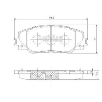 Комплект тормозных колодок, дисковый тормоз - NIPPARTS N3602138