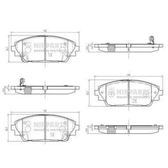 Комплект гальмівних колодок - (b4Y03328ZA, B4Y03328ZB, B6YS3328Z) NIPPARTS N3603076