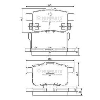 Комплект тормозных колодок, дисковый тормоз - NIPPARTS N3614020