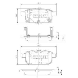 Комплект тормозных колодок, дисковый тормоз - NIPPARTS N3618002