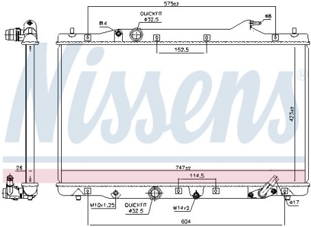 Теплообменник - (19010RMAE01, 19010RFWG01) NISSENS 606216