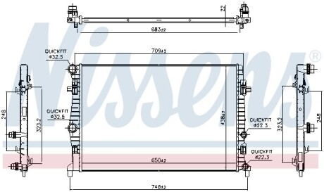 Радіатор охолодження - (5Q0121251EA, 5Q0121251EC) NISSENS 606218