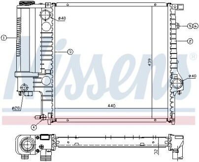 Радіатор охолодження - (1728905) NISSENS 60623