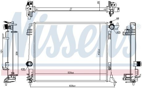 Chјodnica wody renault megane 15-/talisman 1,6/1,6d 15- - (214102235R, 214108607R) NISSENS 606474