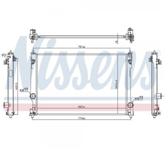 Радіатор двигуна LEXUS ES TOYOTA CAMRY, RAV 4 V 2.0-3.5 08.17- - NISSENS 606786