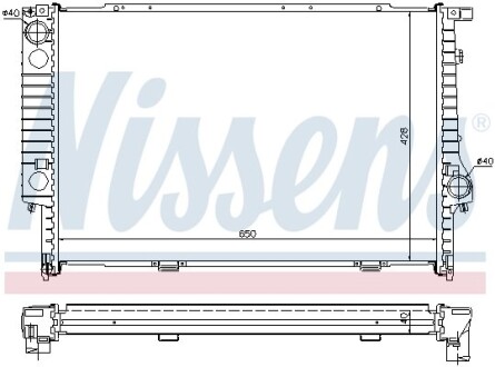 Радіатор охолодження BMW 5 E34 (88-) 525 tds - (17112244542, 17112243449, 2244542) NISSENS 60693A