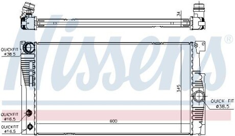 Радіатор охолодження - (17117626558) NISSENS 60836