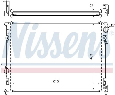 Радіатор охолодження двигуна - (068050126AB, 5137691AA, 5137692AA) NISSENS 61014A (фото 1)