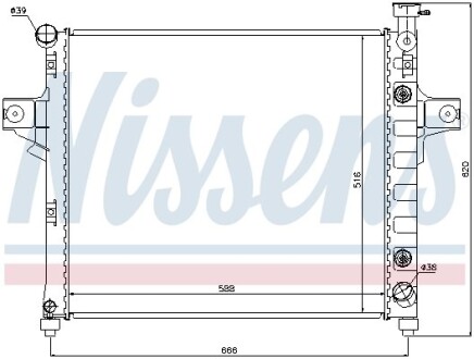 Фото 3 - Радиатор охлаждения двигателя NISSENS 61023