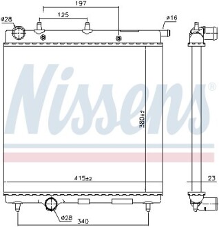 Радиатор, охлаждение двигателя - (1330E5, 133000000, 9638520480) NISSENS 61277