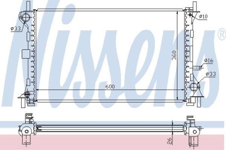 Радіатор охолодження FORD FOCUS I (CAK) (98-) - NISSENS 62052