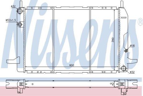 Радіатор охолодження FORD Scorpio (GAE, GGE) - (6148834, 85GB8005GE) NISSENS 62213