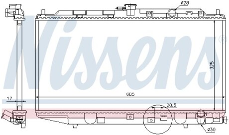 Радиатор, охлаждение двигателя - (19010PM3305, 19010PM4003, 19010PM4004) NISSENS 62276