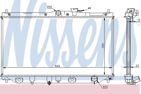 Радиатор, охлаждение двигателя - (19010P45G01, 19010PT0003, 19010PT0004) NISSENS 62279A