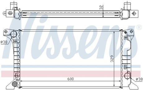 Радиатор, охлаждение двигателя - (1641903, 6160274, 7138206) NISSENS 62369A