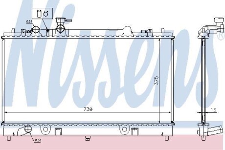 Радиатор, охлаждение двигателя - (l32715200, L32715200A, L32715200B) NISSENS 62464A (фото 1)