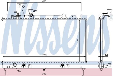 Радиатор, охлаждение двигателя - (l32815200, L32815200A, L32815200B) NISSENS 62465A