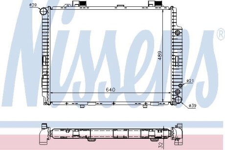 Радіатор охолодження MERCEDES E-CLASS W210 (95-) - (2105004603) NISSENS 62608A