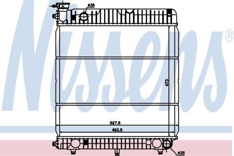 Радіатор охолодження MERCEDES 207D-210D-410D - (6015005103, 6015006803, 6015006903) NISSENS 62635