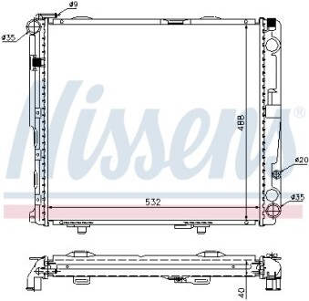 Радіатор охолодження MERCEDES E-CLASS W 124 (84-) - NISSENS 62696A