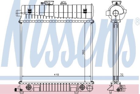 Радіатор охолодження MERCEDES C-CLASS W202 (93-) - (2105004603) NISSENS 62708A