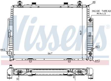 Радіатор охолодження MERCEDES S-CLASS W140 (91-) - (2025002203, 2025006703, A2025006703) NISSENS 62716A