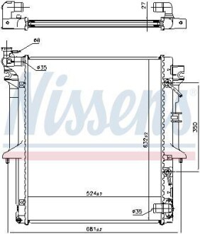 Радиатор, охлаждение двигателя - (1350A348, 1350A346, 1350A314) NISSENS 628966