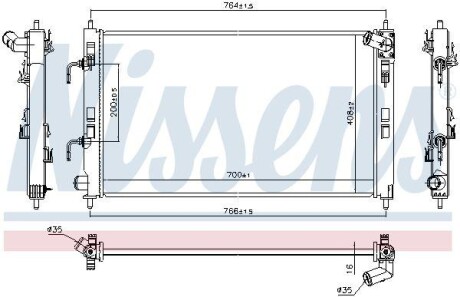 Теплообменник - (1350A298) NISSENS 628979