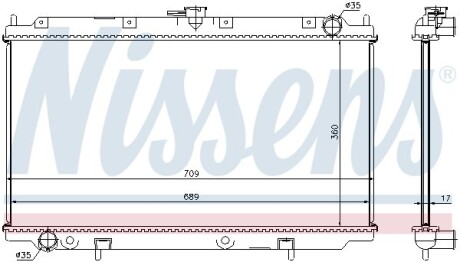 Радіатор охолодження NISSAN PRIMERA (P11, W11) (96-) - NISSENS 62927A