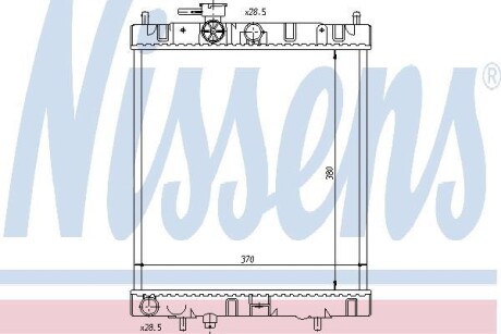 Радиатор, охлаждение двигателя - (214101F515, 214101F520, 2141041B00) NISSENS 62954