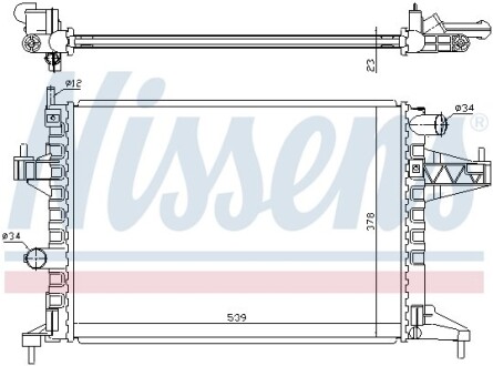 Радіатор охолодження OPEL CORSA C (00-)/ COMBO (00-) - (09201956, 1300237, 1300333) NISSENS 63008