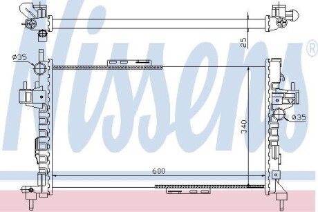 Радиатор, охлаждение двигателя - (1K0121251AB, 1K0121251BK, 1K0121251DD) NISSENS 63094