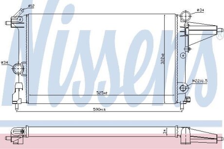 Радіатор охолодження OPEL VECTRA A (88-) 1.4/1.6i - (90264491) NISSENS 632231