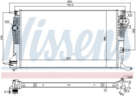Фото 3 - Радіатор охолодження NISSENS 637617