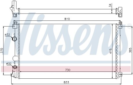 Радиатор, охлаждение двигателя - (2140000QAK, 4415066, 4415068) NISSENS 63819