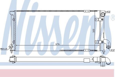 Радіатор двигуна - ((W01LO121251, 1L0121251, 1L0121253E, 1L0121251A, 1L0121253)) NISSENS 63989