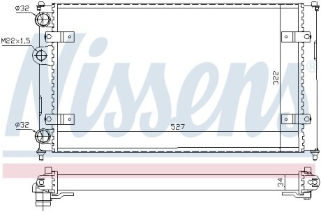 Радиатор, охлаждение двигателя - (6K0121253K, 6K0121253P, 6K0121253) NISSENS 639951