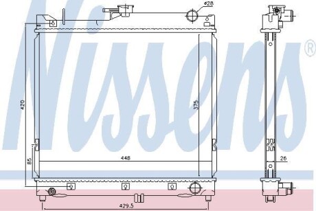 Радиатор, охлаждение двигателя - (1770080A00, 1770081A00, 1770082A00) NISSENS 64162