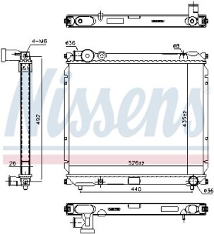 Радиатор, охлаждение двигателя - (1770086CC1, 1770086CC2, 1770086CD0) NISSENS 64179