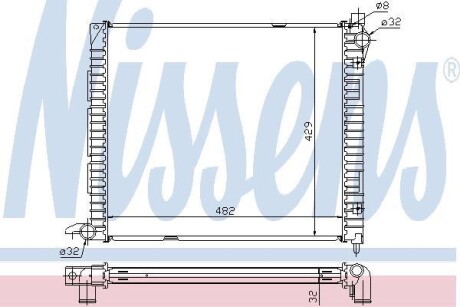 Радиатор, охлаждение двигателя - (esr4199, pcc000100, pcc000101) NISSENS 64300A