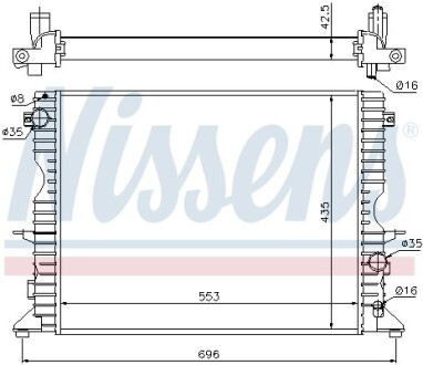 Радиатор, охлаждение двигателя - (pcc001070, pcc107270, pcc000640) NISSENS 64311A