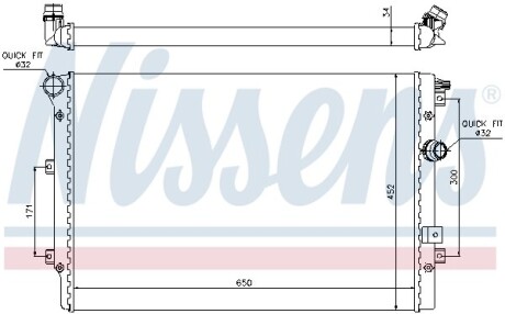 Радіатор охолодження - (5N0121253L, 5N0121253P, 5N0121345R) NISSENS 65015